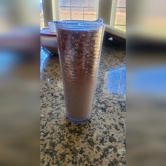 Starbucks Other - Starbucks Cold Cup - 24oz Rose Gold Sequin